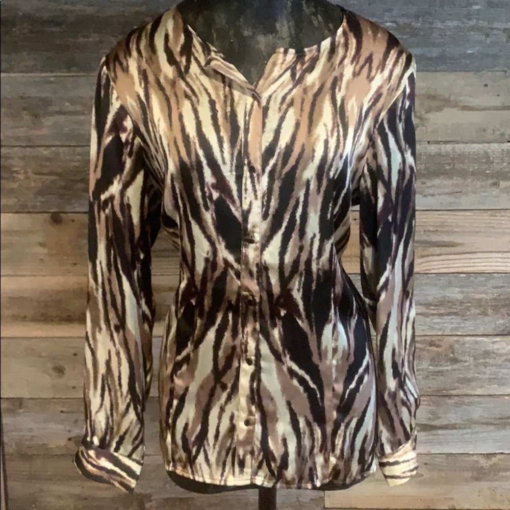 Jockey Person to Person Animal Print Blouse SZ L